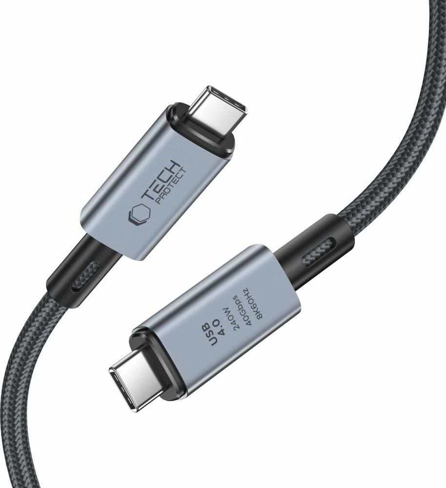 Kabllo USB-C 4.0 Tech-Protect UltraBoost Max, 1m, 240W, 40Gbps, Gri