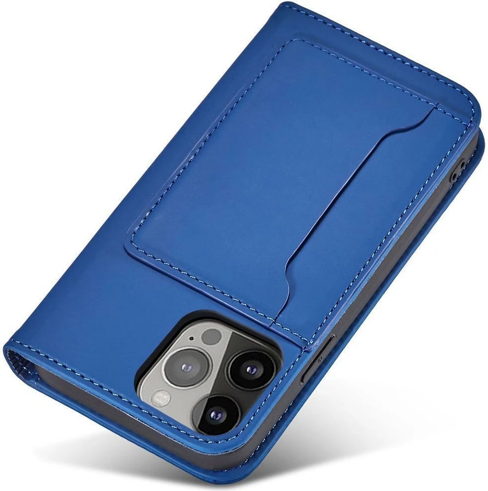 Mbështjellës magnetik Hurtel për Samsung Galaxy S23 Ultra me kapak, portofol dhe mbajtës, Blu