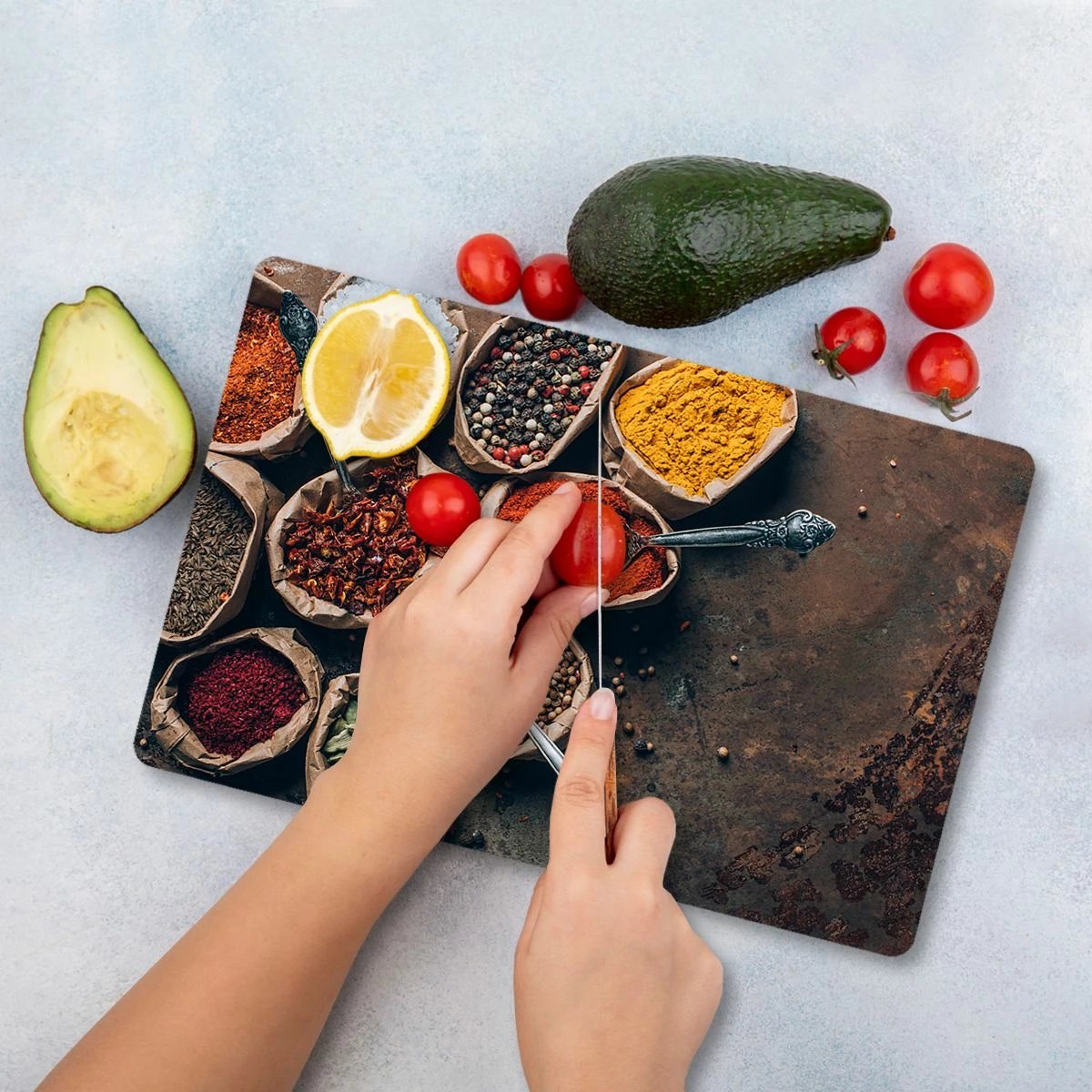 Dërrasë prerëse Hermia, qelq i temperuar, shumëngjyrëshe, Ckt108 - 3040, 30x40cm