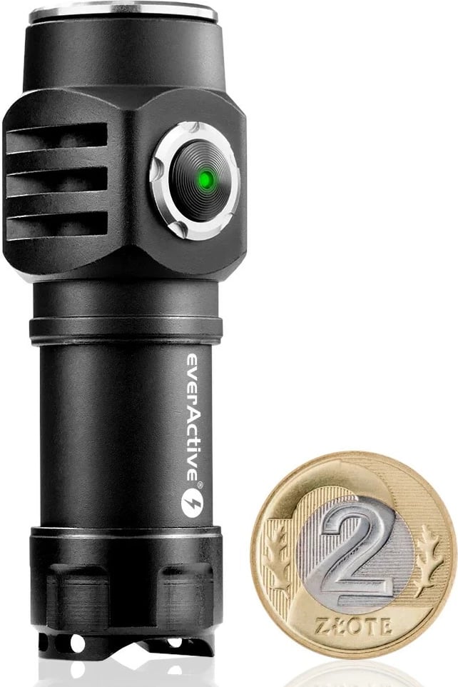 Dritë dore LED everActive FL-50RW 500 lumens, Luminus SST20, ngjyrë drite e ngrohtë, rikarikim USB-C, bateri 16340, IP66, me kabllo USB-C, e zezë