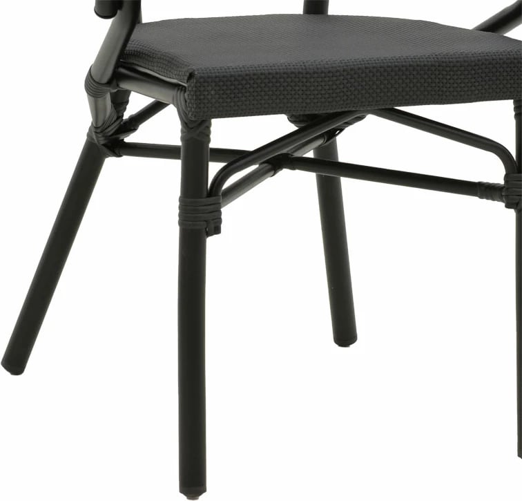 Karrige Isaia alumini-tekstilen e zezë 57x57x83cm