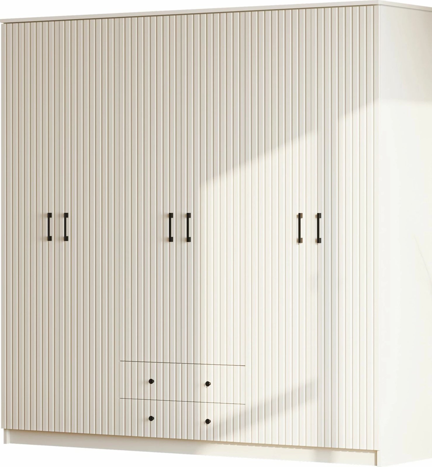 Dollap garderobe Skye Decor, ngjyrë e bardhë mat, RB-185-07