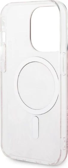Mbështjellës Guess Jungle Collection me MagSafe + karikues wireless për iPhone 14 Pro 6.1", rozë