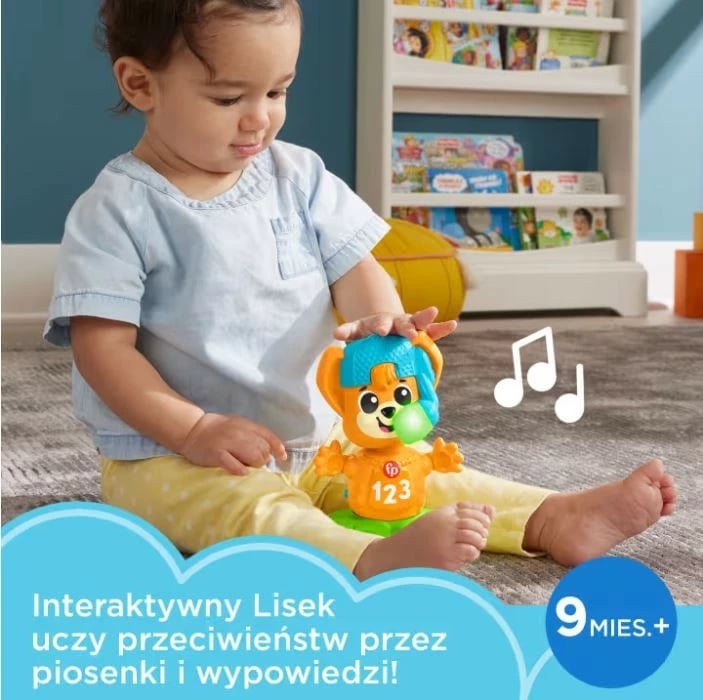 Lodër muzikore Fisher Price Link Squad Fox HYL37, plastikë, për fëmijë, portokalli/kaltër/gjelbër