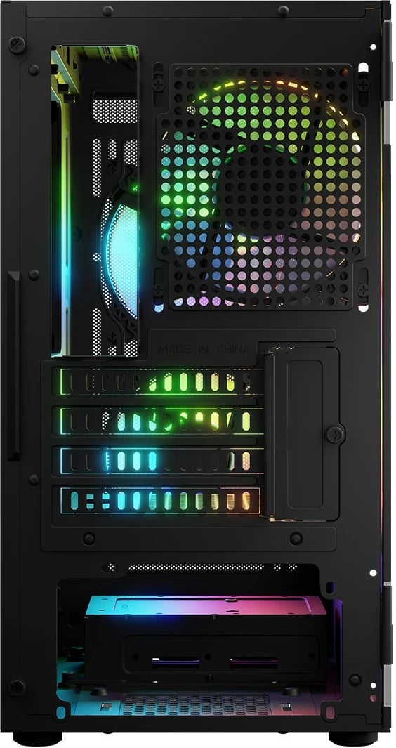 Kasë, Logic Concept, Portos ARGB Mini, Mini Tower Micro ATX, 3x 120 mm ARGB, panel anësor Tempered Glass, USB 3.0, e zezë