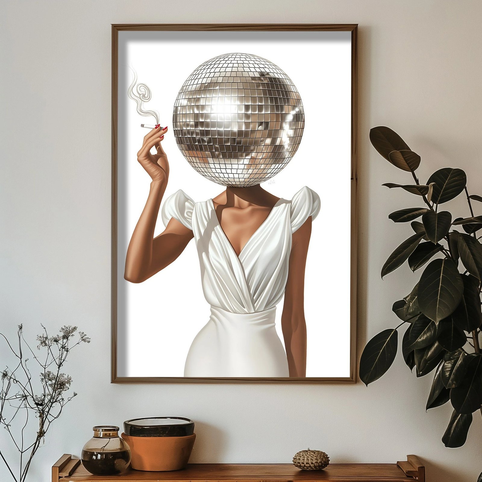 Pikturë dekorative me kornizë MDF, shumëngjyrëshe, HUM081