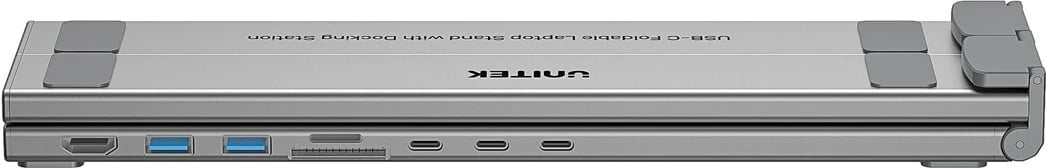 Qëndrim laptopi UNITEK D1137AGY01 me HUB, i rregullueshëm, argjend