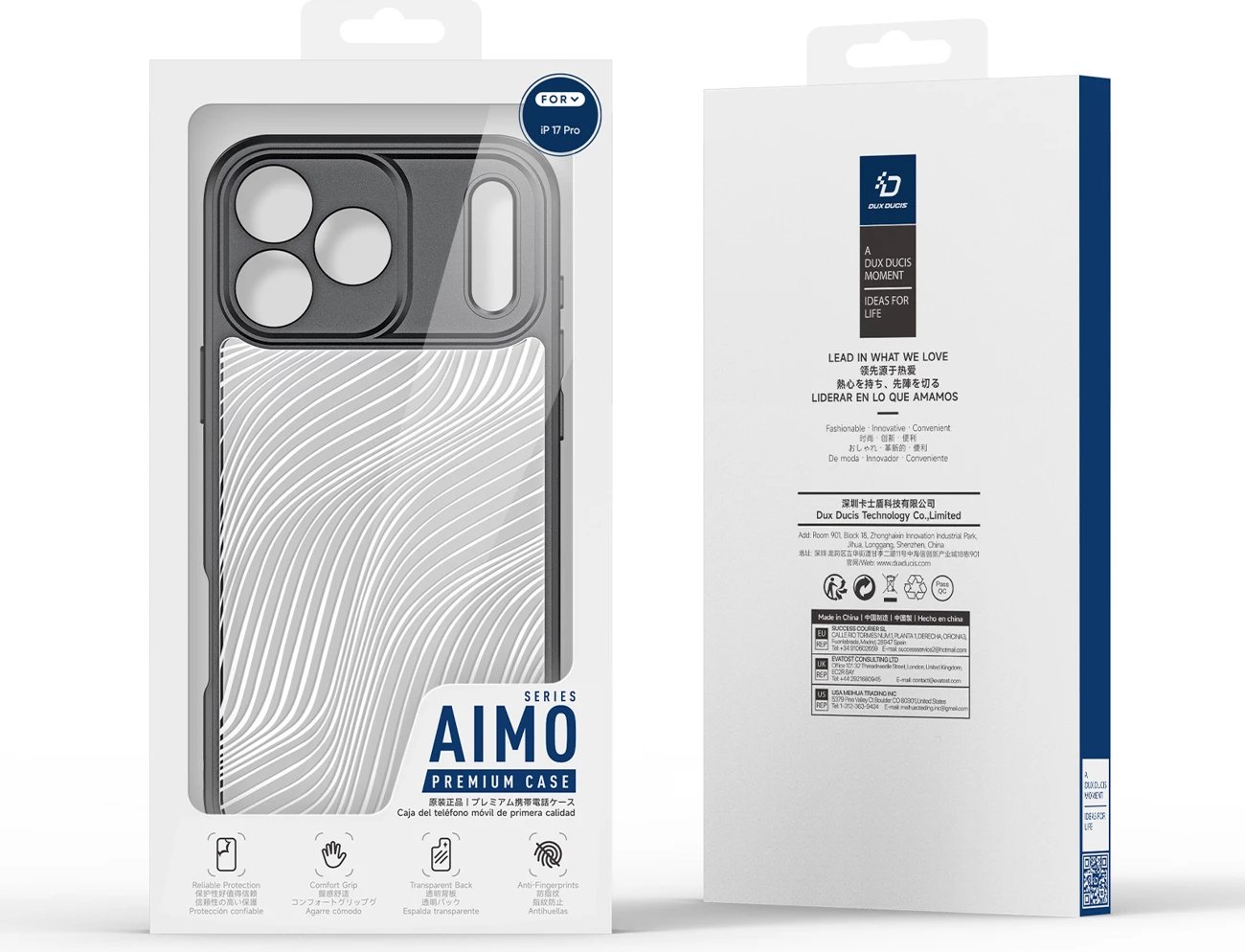Mbështjellës Dux Ducis Aimo për iPhone 17 Pro, i zi