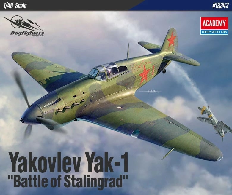Model plastik aeroplani Academy Yakovlev Yak-1 Battle of Stalingrad, 1:48 Model plastik aeroplani Academy Yakovlev Yak-1 Battle of Stalingrad, 1:48