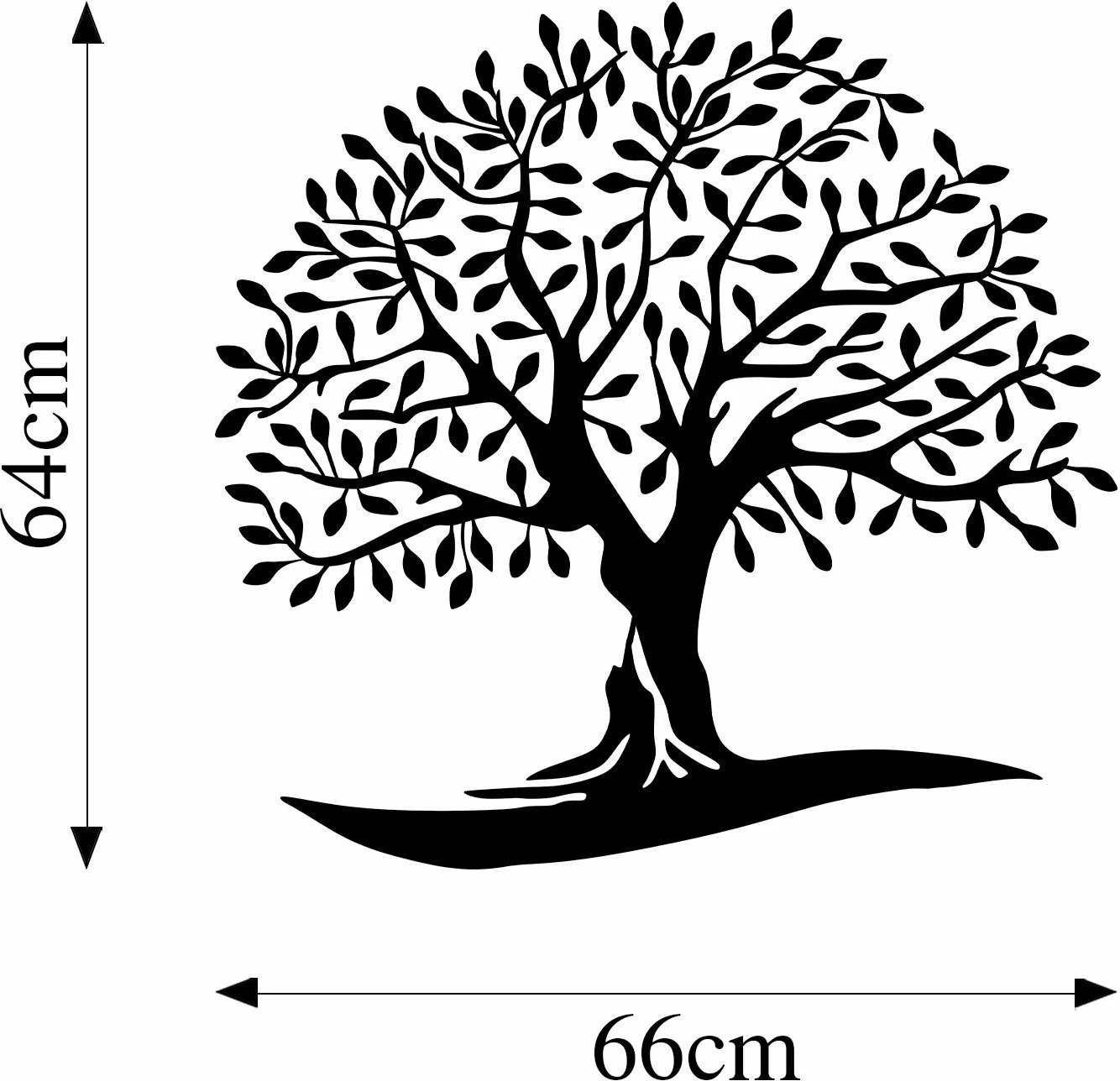 Aksesor dekorativ metalik për mur, Monumental Tree 21, ngjyrë e zezë
