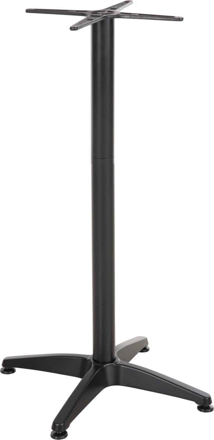 Bazë për tavolinë bar, alumini, ngjyrë e zezë, 4-këmbëshe, 44x44 cm