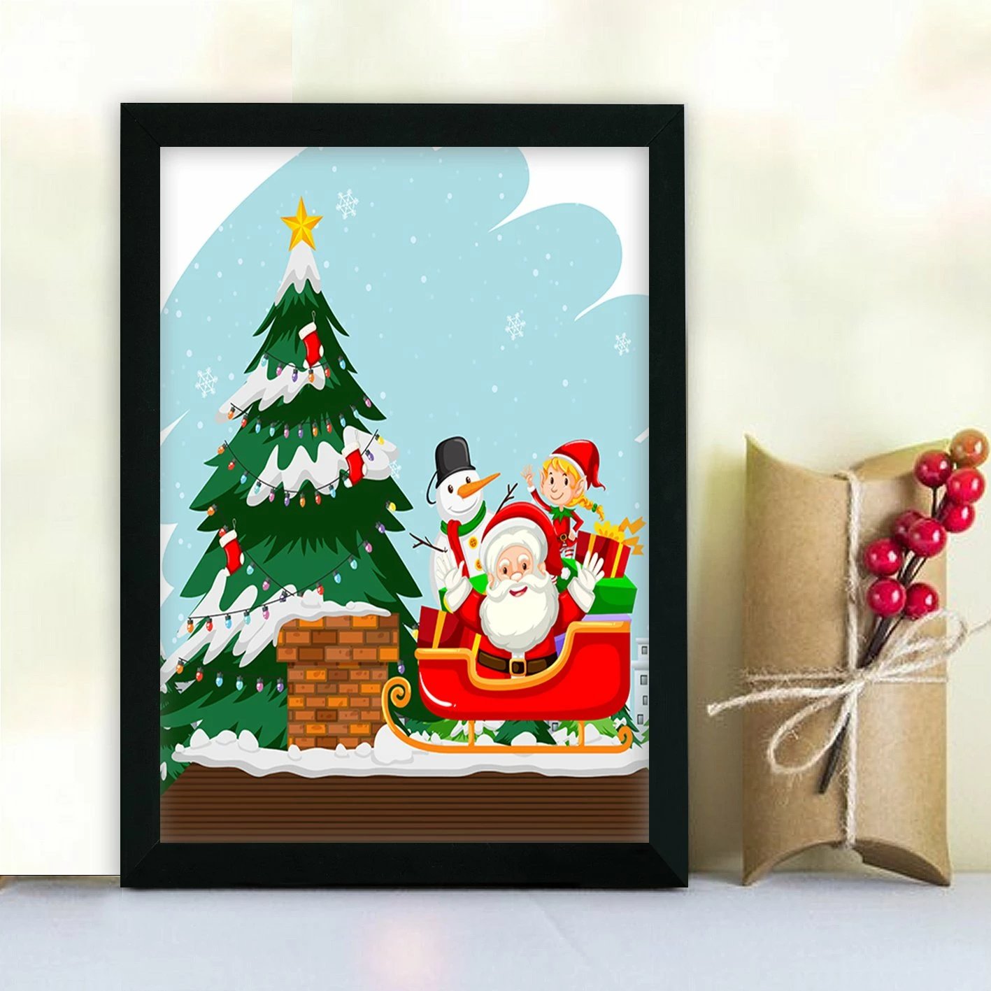 Pikturë dekorative me kornizë, MDF, shumëngjyrëshe, Wallity, SC40670