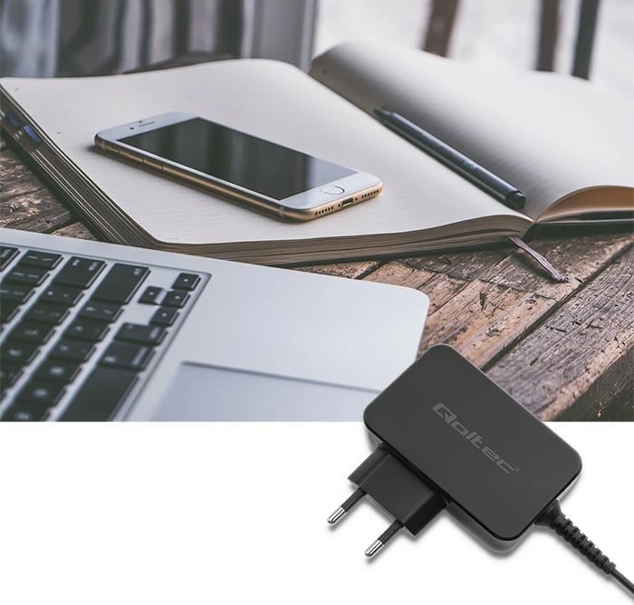 Karikues muri Qoltec 51024, 65W, USB Type-C, i zi Karikues muri Qoltec 51024, 65W, USB Type-C, i zi