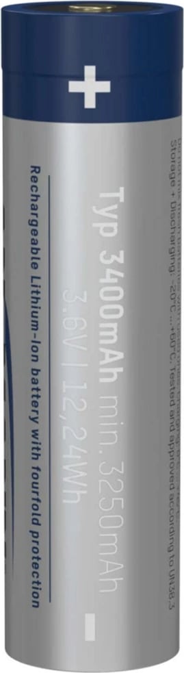 Bateri rikarikueshme ANSMANN 18650, 3400 mAh, Li-Ion, Argjend