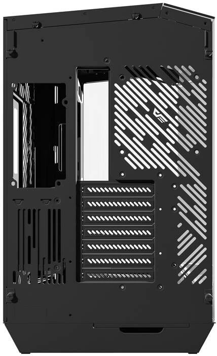 Kasë Darkflash DY470, Big Tower, xham i temperuar, pa ventilatorë, e zezë