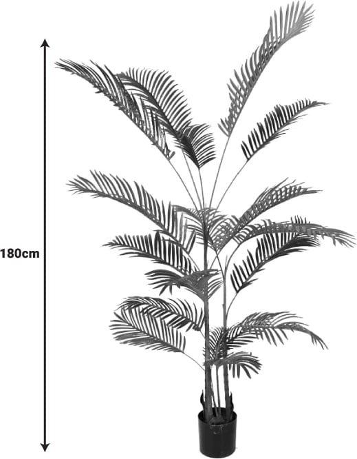 Bimë dekorative Areca III në vazo, ngjyrë e gjelbër, H180cm Bimë dekorative Areca III në vazo, ngjyrë e gjelbër, H180cm