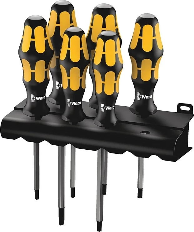 Set kaçavidash Wera 5024410001, teh çeliku 15 cm, dorezë e zezë/verdhe, me mbajtëse