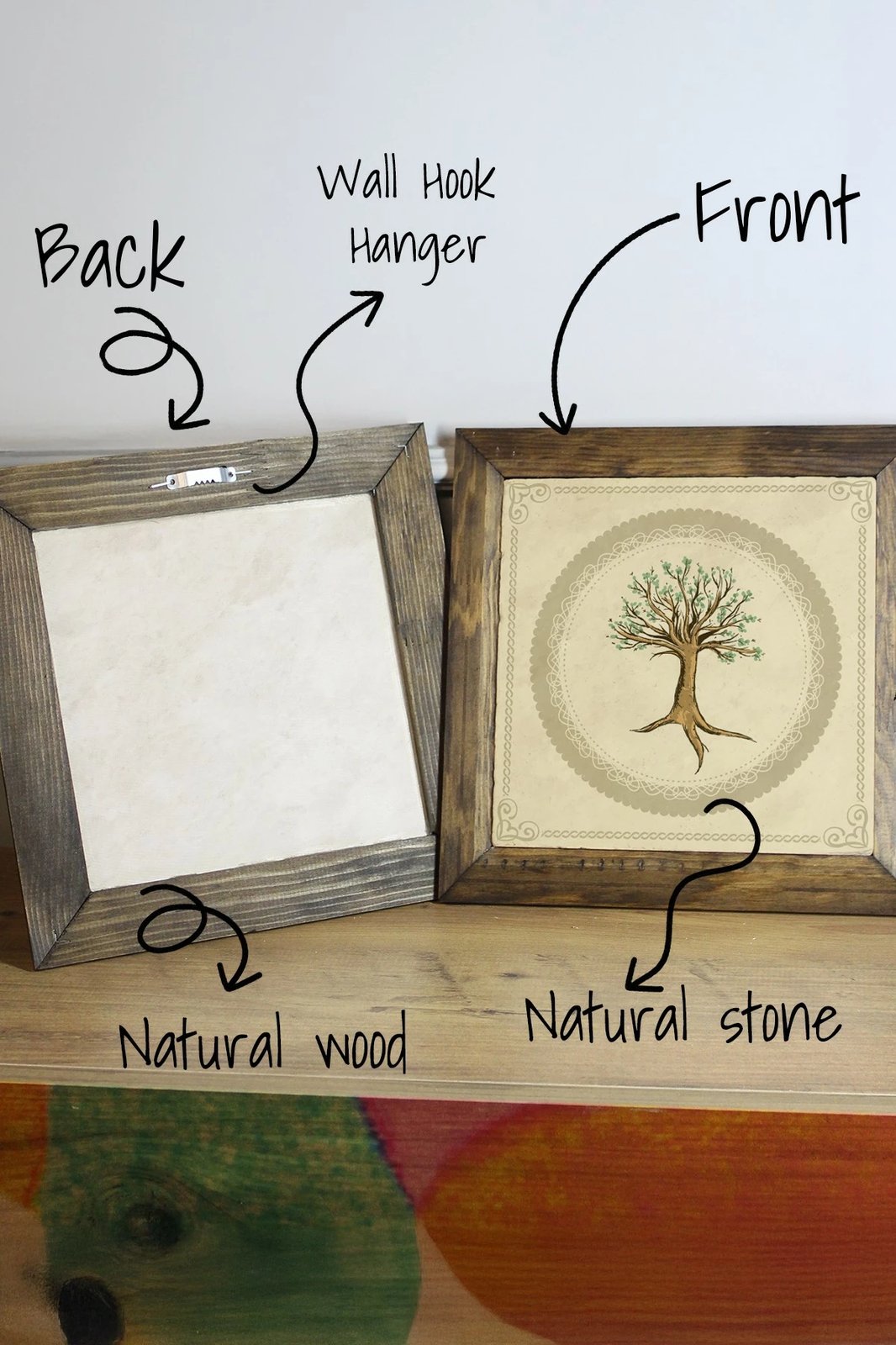 Pikturë dekorative me kornizë, Wallity, Ersytastablo5 - 16, shumëngjyrëshe, 15.5x15.5cm