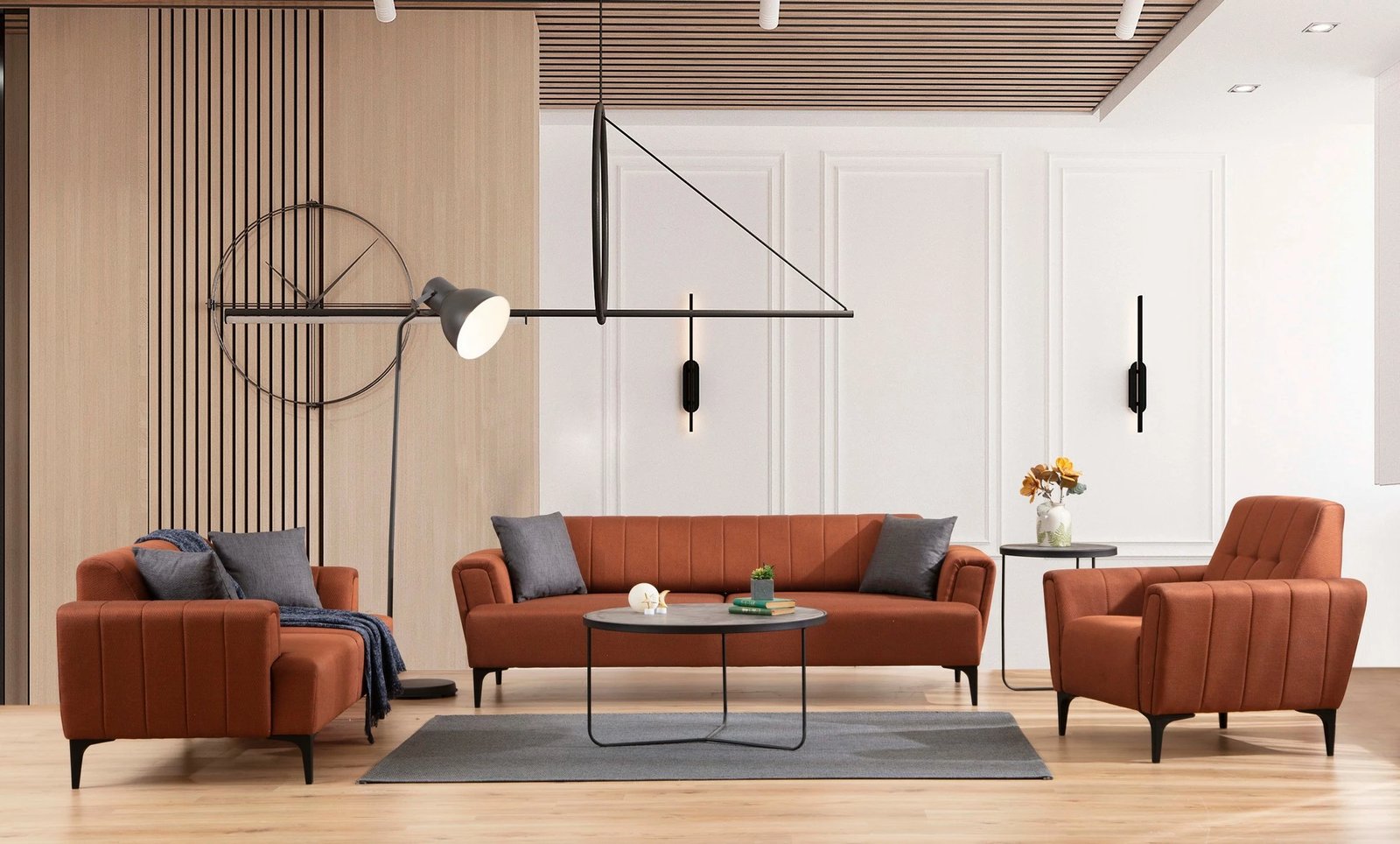 Divan-krevat treshe, ngjyrë e kuqe tjegulle, Atelier del Sofa, Hamlet