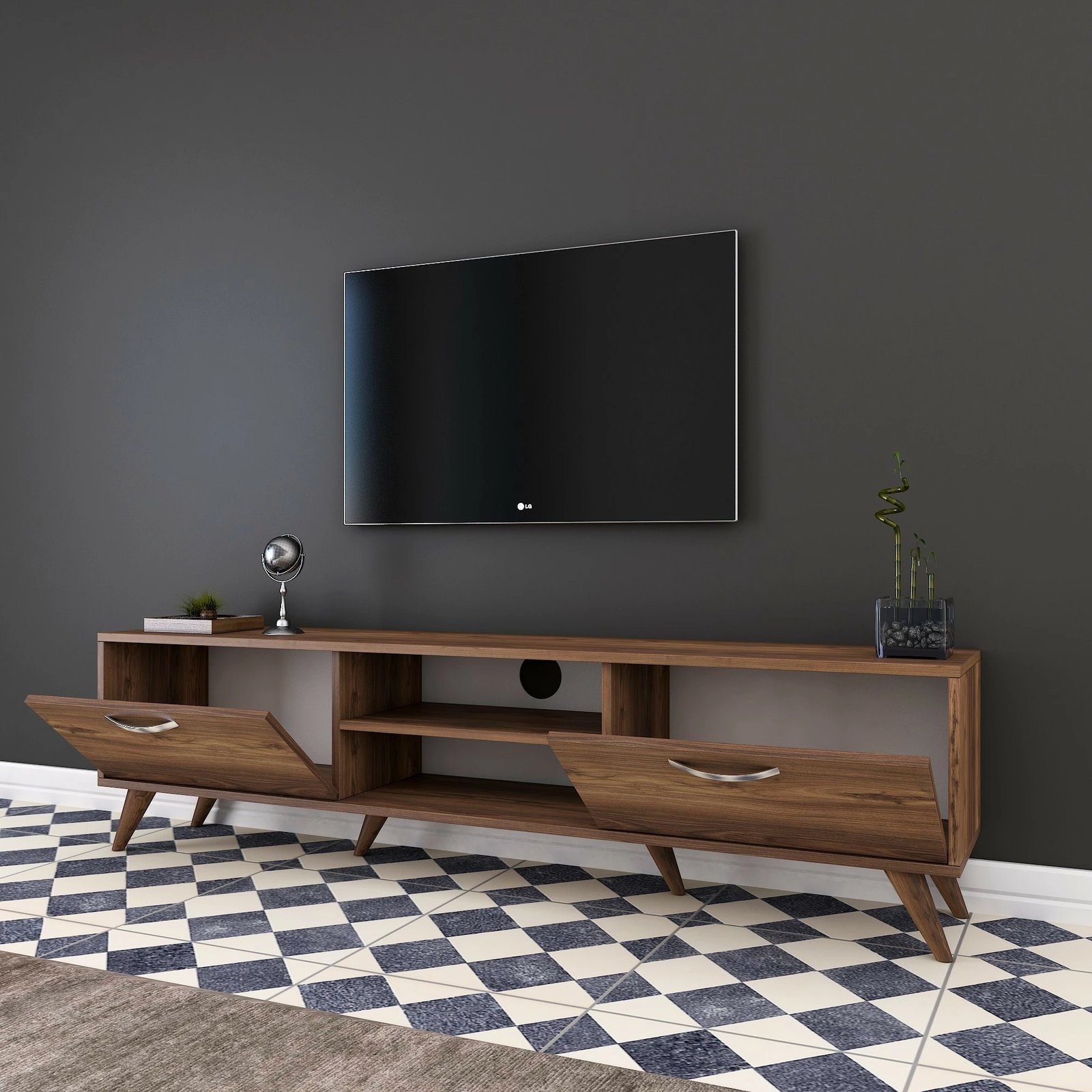 Komodë TV Hanah Home, A9 - 221, ngjyrë arre, 180x48.6x35cm Komodë TV Hanah Home, A9 - 221, ngjyrë arre, 180x48.6x35cm