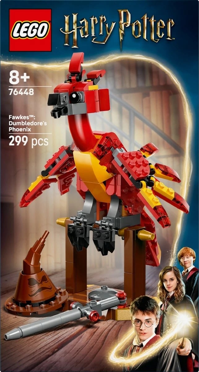 Set LEGO Harry Potter 76448 Fawkes: Feniksi i Dumbledore, 299 pjesë, për fëmijë 8+