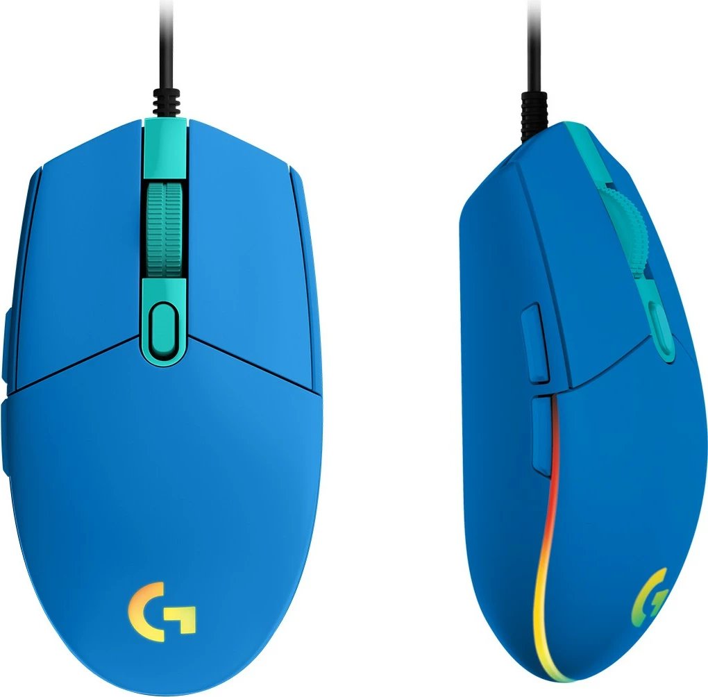 Maus gaming Logitech G203 LIGHTSYNC, USB, 8000 DPI, kaltër