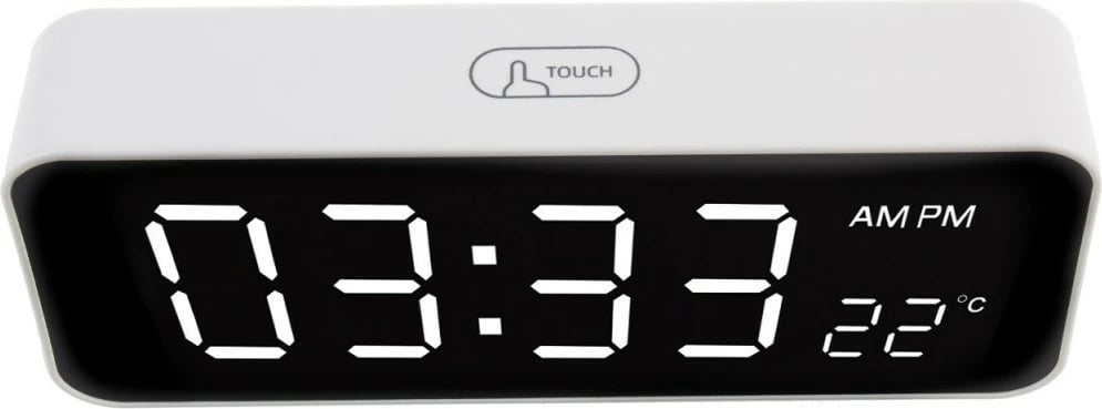 Orë alarmi GreenBlue GB397 me termometër, e bardhë