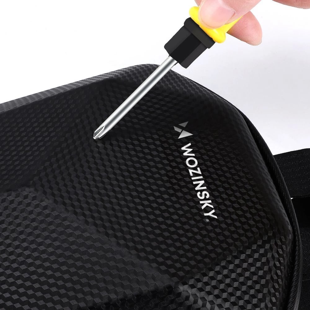 çantë timoni për skuter elektrik, Wozinsky, WSB2BK, 4L, EVA e fortë, zinxhir i papërshkueshëm nga uji, 30.5x16.5x14 cm, e zezë
