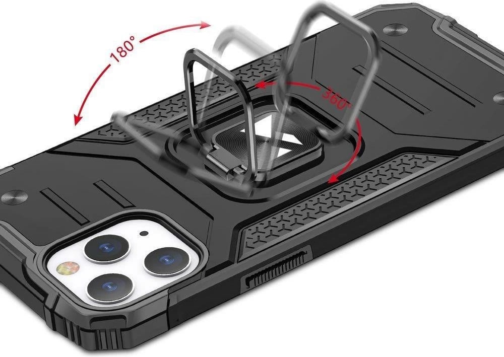 Mbështjellës Wozinsky Ring Armor për iPhone 14 Pro, me mbajtëse magnetike dhe unazë, kaltër