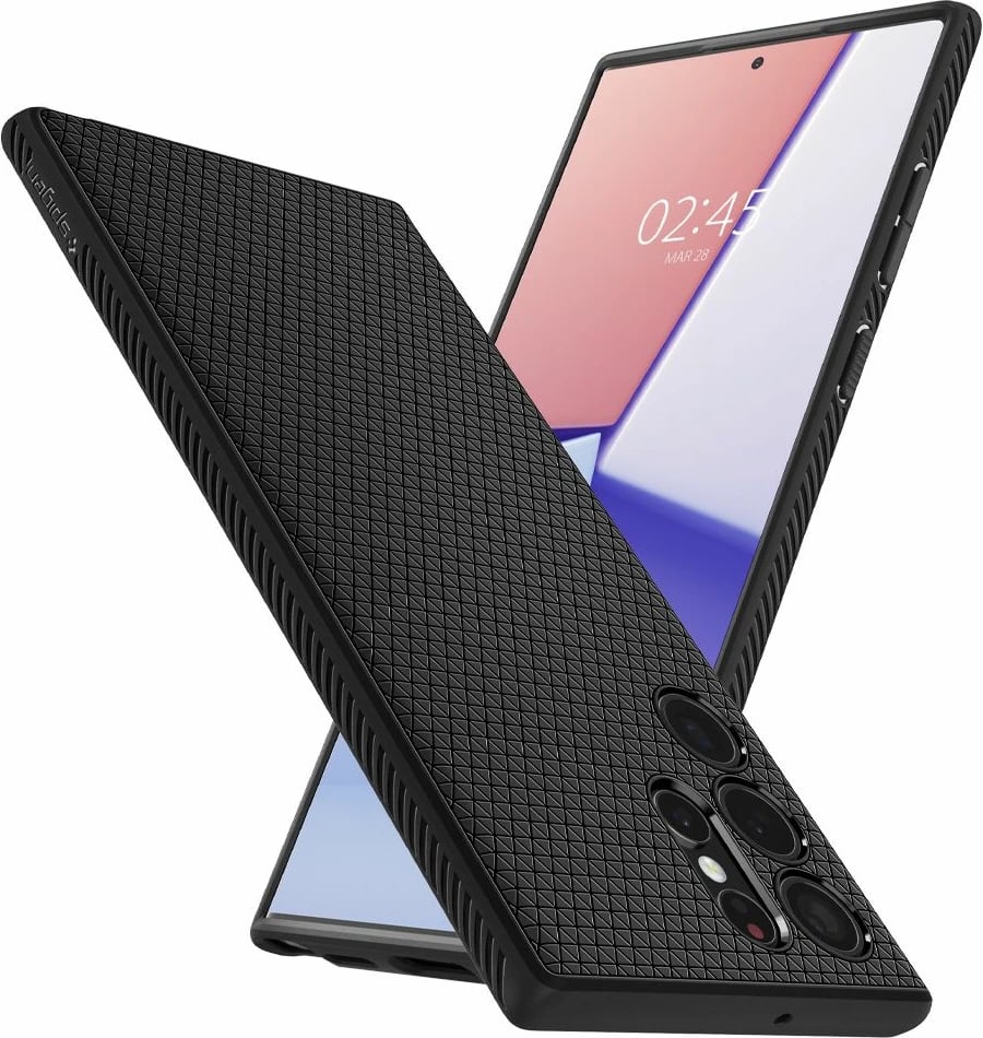 Mbështjellës Spigen Liquid Air për Samsung Galaxy S22 Ultra, Mat Zi