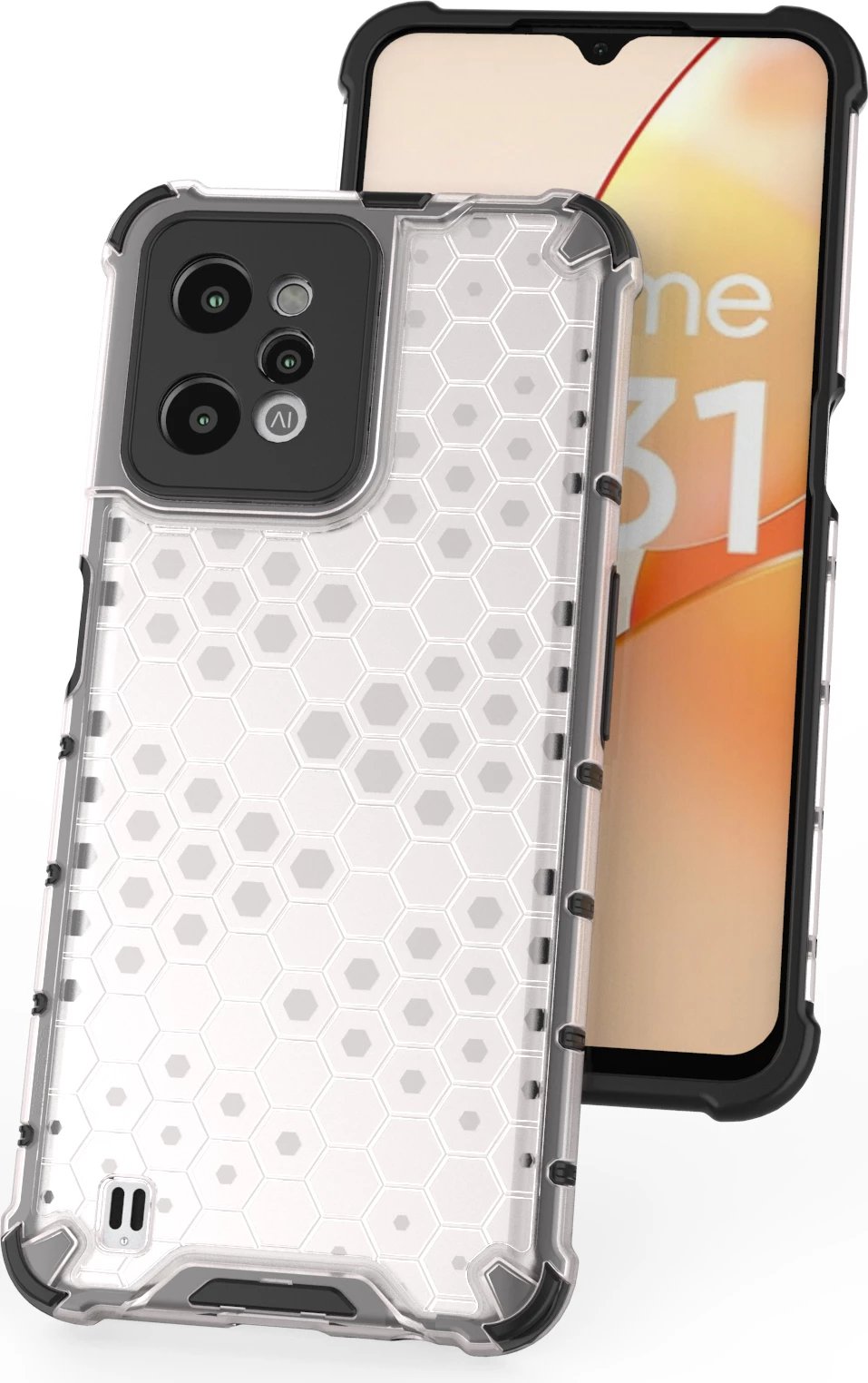 Mbështjellës Hurtel Honeycomb për Realme C31, Transparent Mbështjellës Hurtel Honeycomb për Realme C31, Transparent