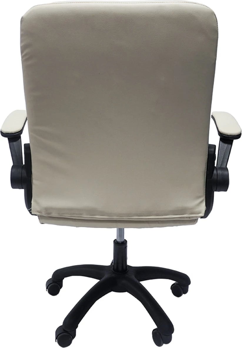 Karrige për zyre PORTIMA FH1197.04, PVC bezhë, kornizë dhe bazë najloni e zezë, 69x53x98H cm