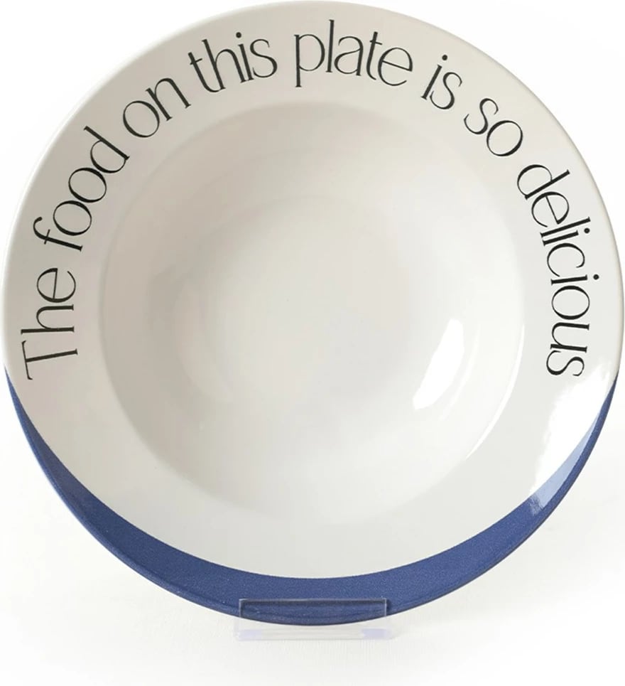 Pjata qeramike, ngjyrë kaltër e errët dhe e bardhë, set prej 6 copash, Hermia Concept, 26cm