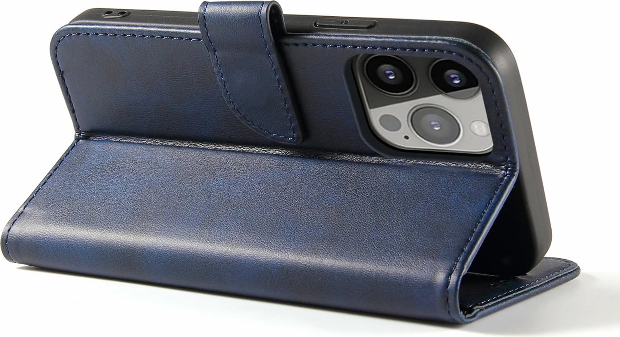 Mbështjellës Hurtel Magnet Case për iPhone 15 Pro Max, me portofol dhe stand, Kaltër