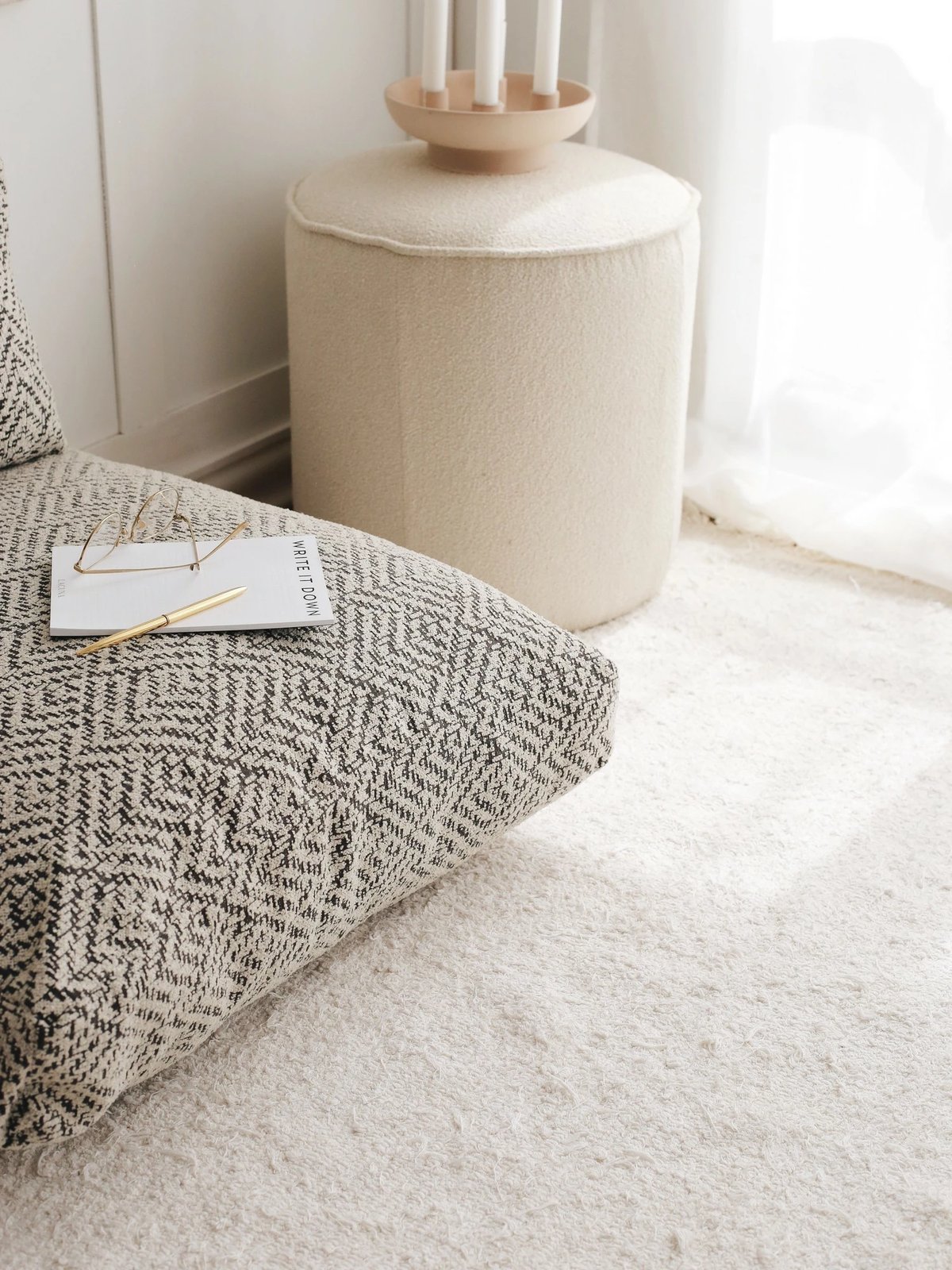 Jastëk i madh Atelier del Sofa, Dokuma - Zikzak, ngjyrë gri