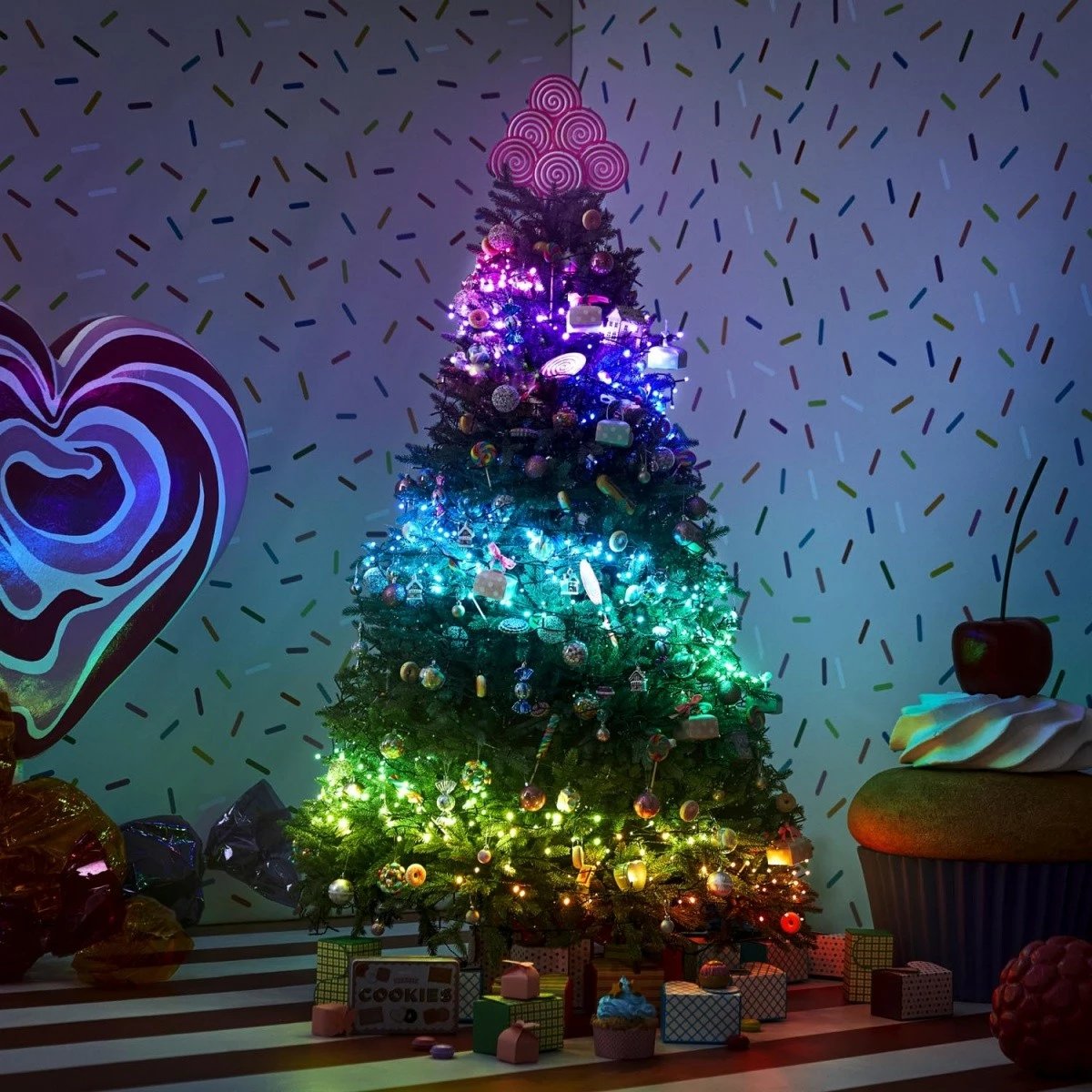 Drita dekorative Twinkly Strings, 100 LED RGB, 8 m, zinxhir, e zezë Drita dekorative Twinkly Strings, 100 LED RGB, 8 m, zinxhir, e zezë