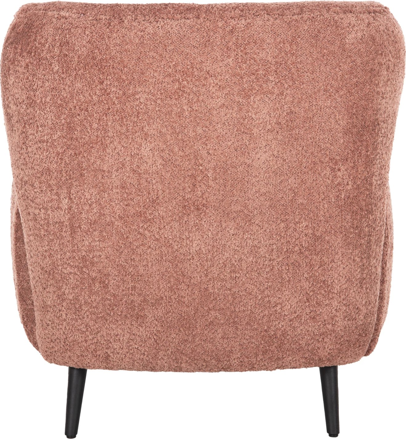Fotelje KRYLY, pëlhurë boucle rozë, këmbë druri të zeza, 83x87x89H cm