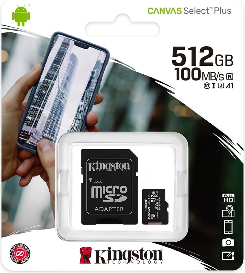 Kartë memorie Kingston Canvas Select Plus, 512GB