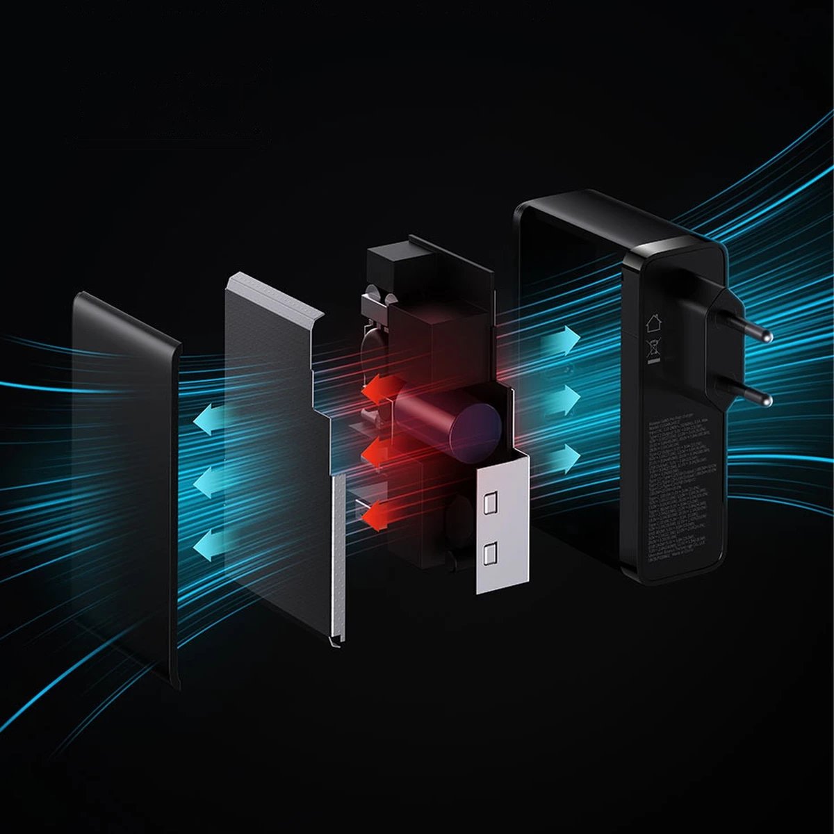 Karikues i shpejtë Baseus GaN5 Pro, 140W, 2x USB-C + USB-A, EU, i zi