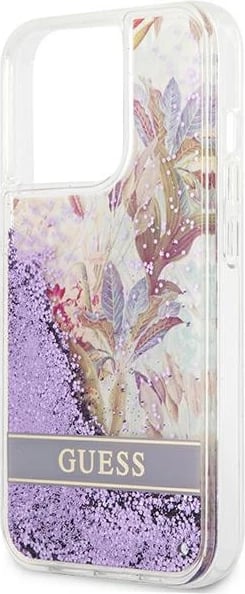 Mbështjellës Guess GUHCP13LLFLSU për iPhone 13/13 Pro 6.1", Flower Liquid Glitter, vjollcë Mbështjellës Guess GUHCP13LLFLSU për iPhone 13/13 Pro 6.1", Flower Liquid Glitter, vjollcë