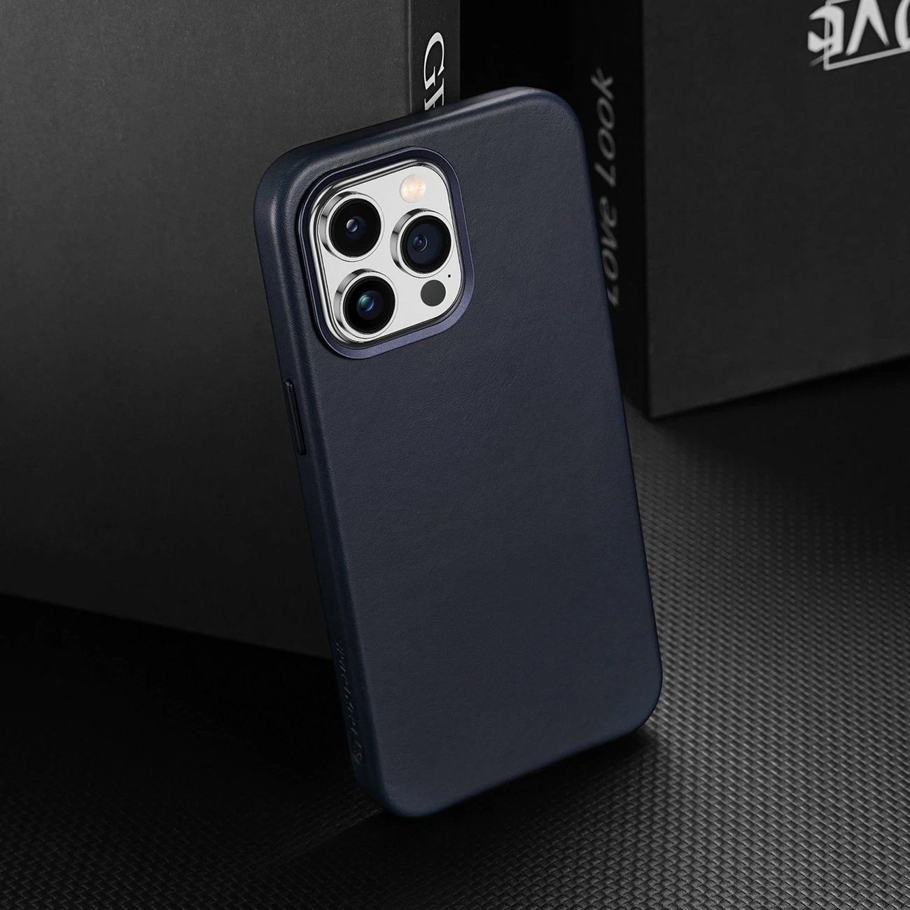 Mbështjellës Dux Ducis Naples për iPhone 14 Pro Max, MagSafe, lëkurë, kaltër