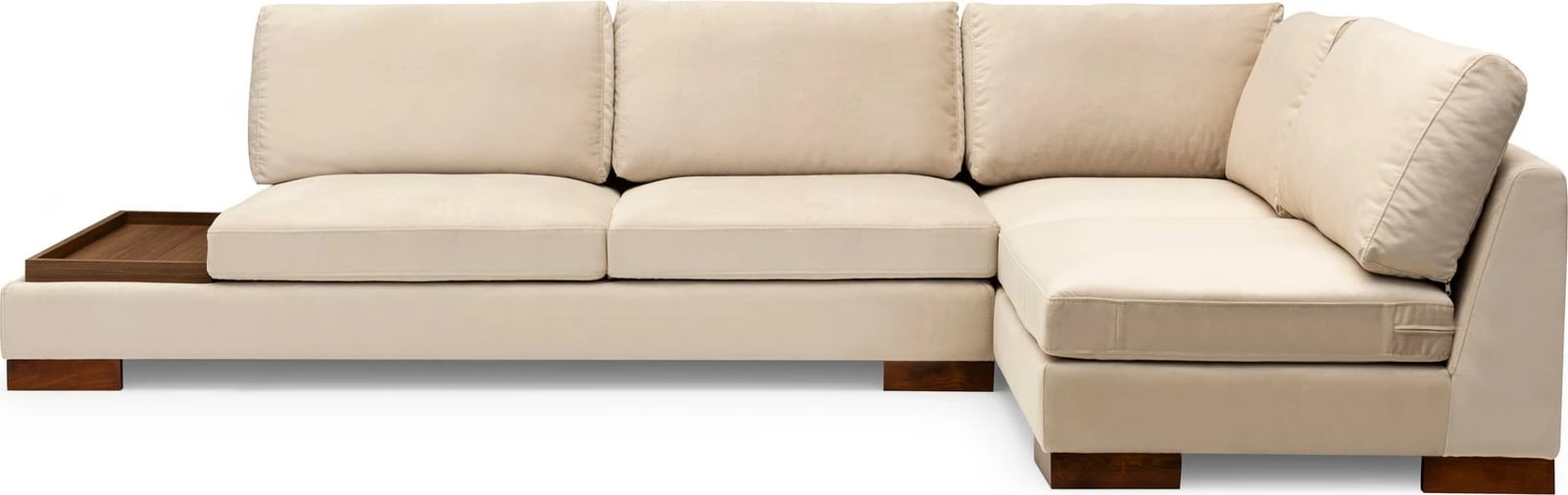 Këndore Tulip me pouf, e djathtë, bezhë