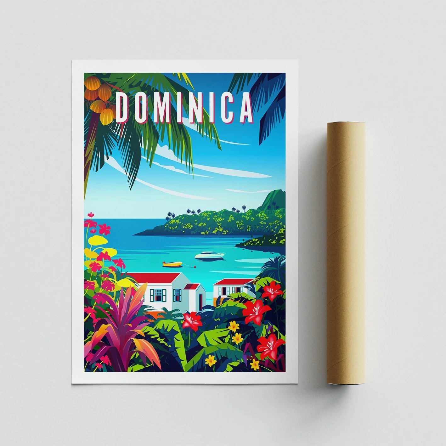 Poster A3, Dominica, shumëngjyrësh, 29.7x42cm