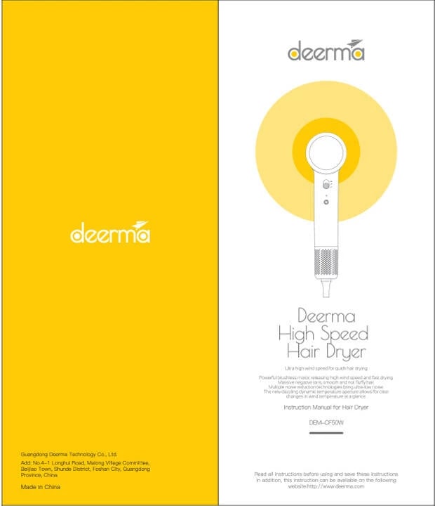 Tharëse flokësh Deerma DEM-CF50W, e bardhë
