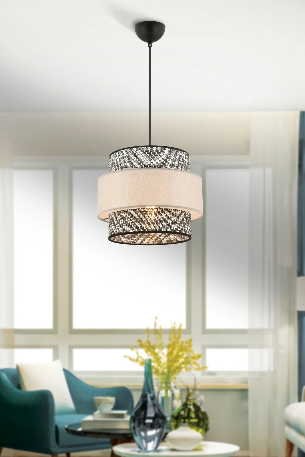 Llambë tavani Opviq, Cascade, gri dhe bezhë