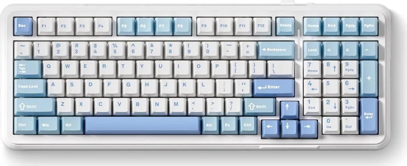 Tastierë Mchose K99, RGB, wireless, mekanike, bardhë-kaltër