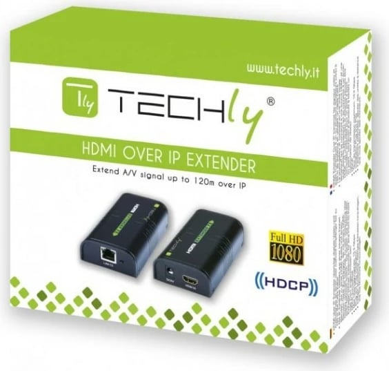 Adapter HDMI Extender/Splitter Techly 306004, deri 120m, mbi IP, e zezë