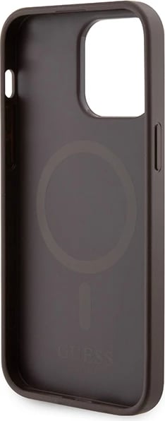 Mbështjellës Guess 4G Printed Stripes MagSafe për iPhone 15 Pro Max, Kafe