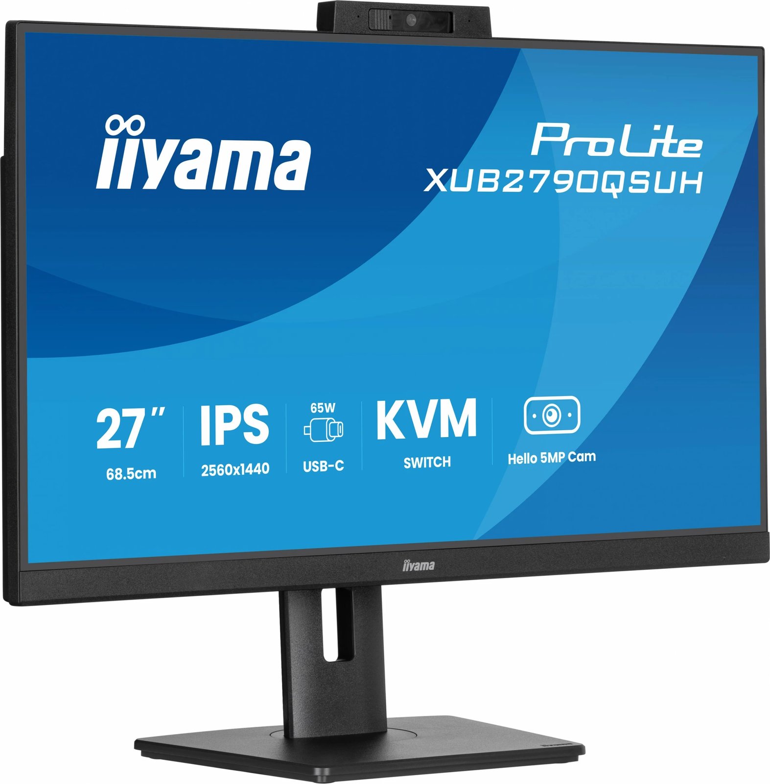 Monitor iiyama ProLite XUB2790QSUH 27 IPS, 2560x1440, USB-C, KVM, kamerë