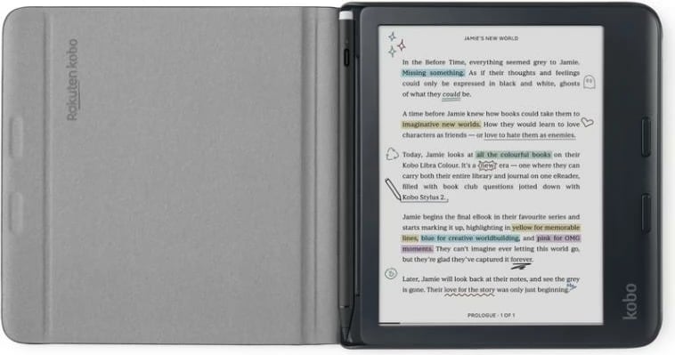 Mbështjellës për e-book reader, Kobo SleepCover Libra N428-AC-BK-N-PU, folio me funksion sleep/wake, ngjyrë e zezë